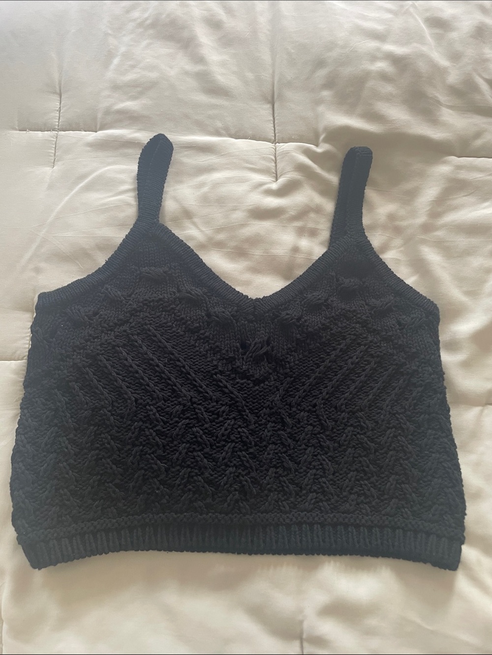 Express Black Knit Cropped Camisole
